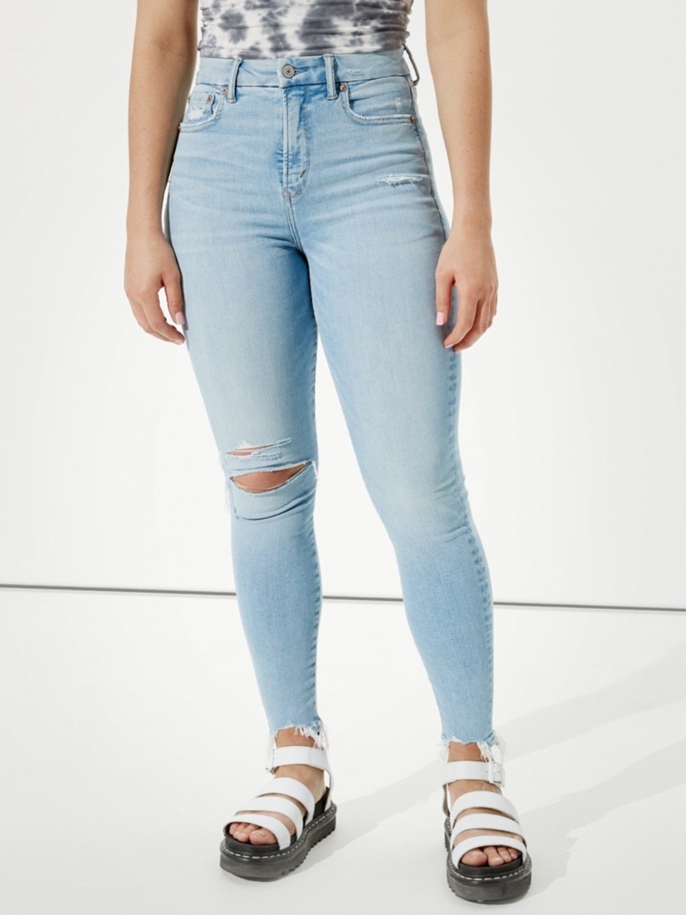 American Eagle Curvy Super Hi-Rise Jegging Jean Size 16 Light Wash
